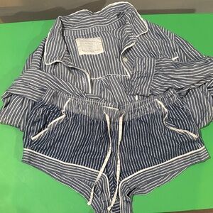 Abercrombie & Fitch Blue and White Striped Sleepwear